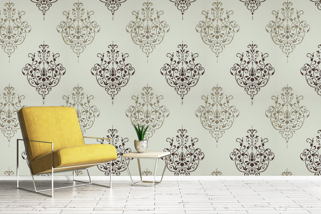 Grey Medallion Wallpaper