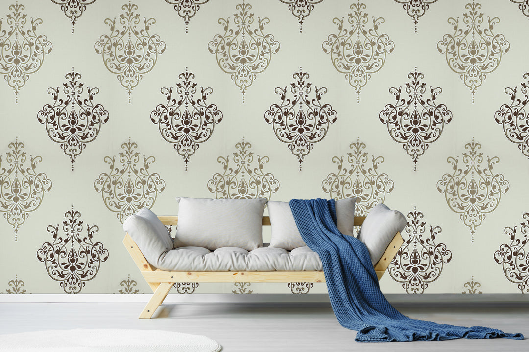 Grey Medallion Wallpaper