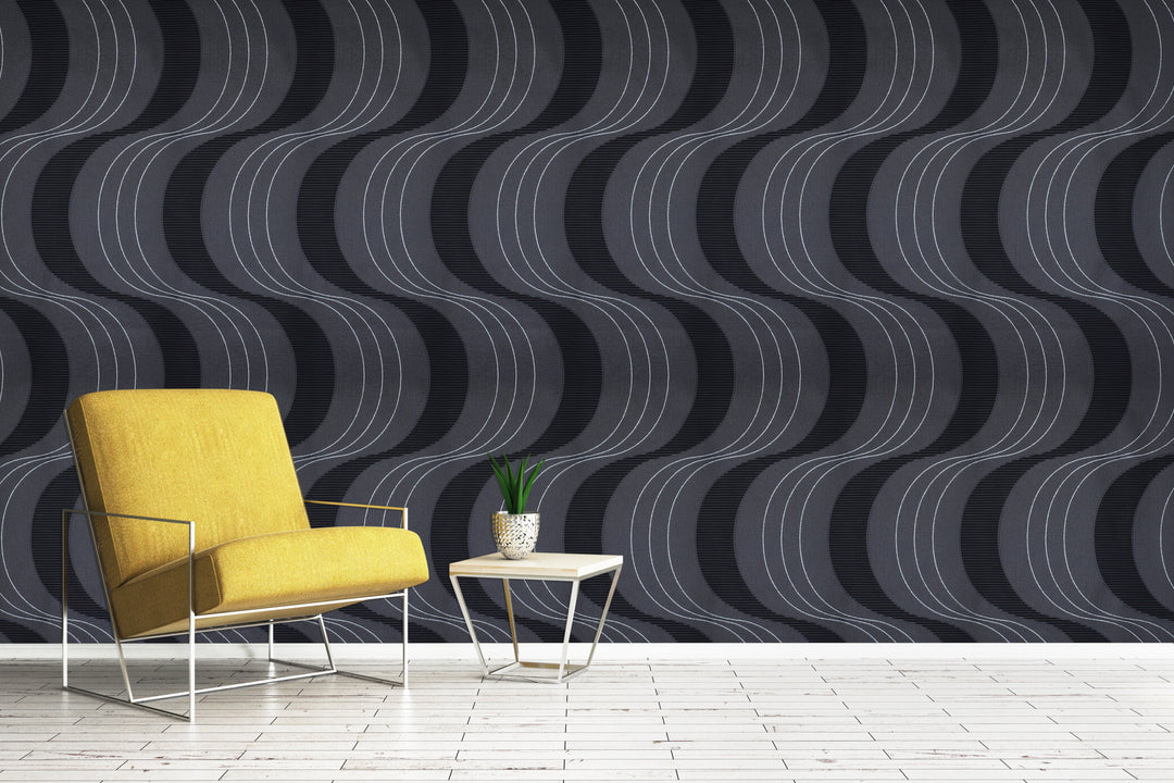 Black Woven Wave Wallpaper
