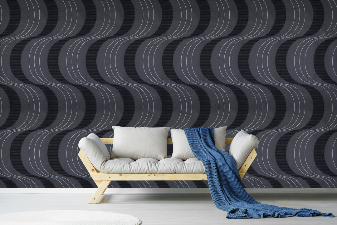 Black Woven Wave Wallpaper
