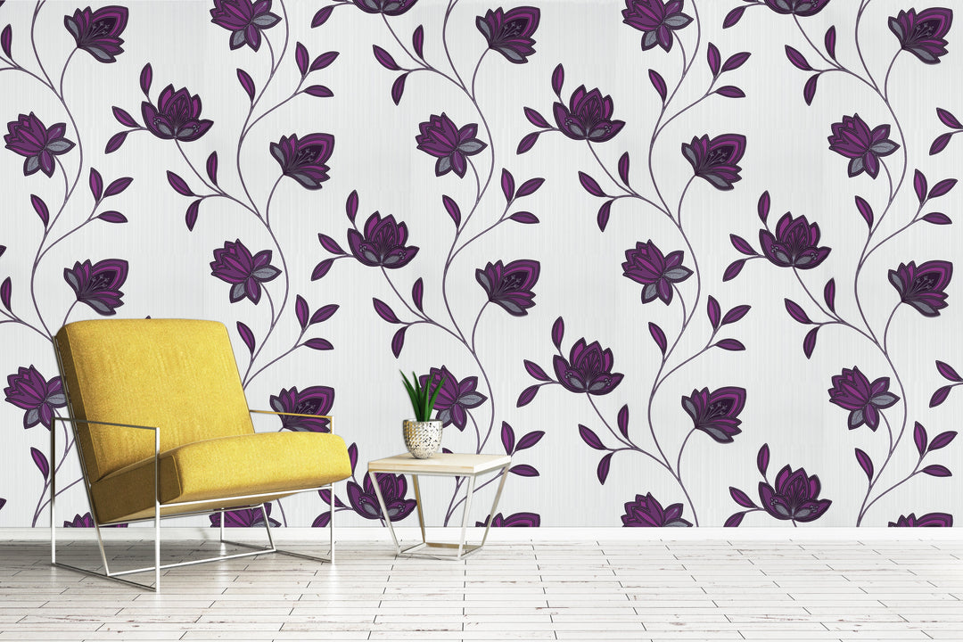 Purple Botanical Flower Wallpaper