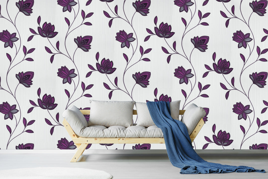 Purple Botanical Flower Wallpaper