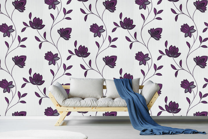 Purple Botanical Flower Wallpaper
