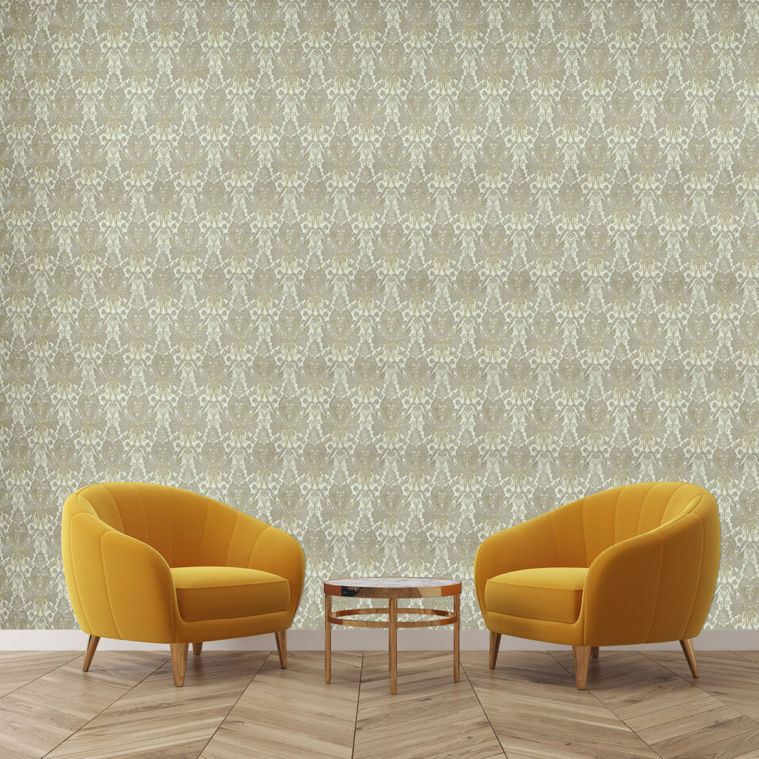 Mayfair Ivory Damask Wallpaper 1826-24