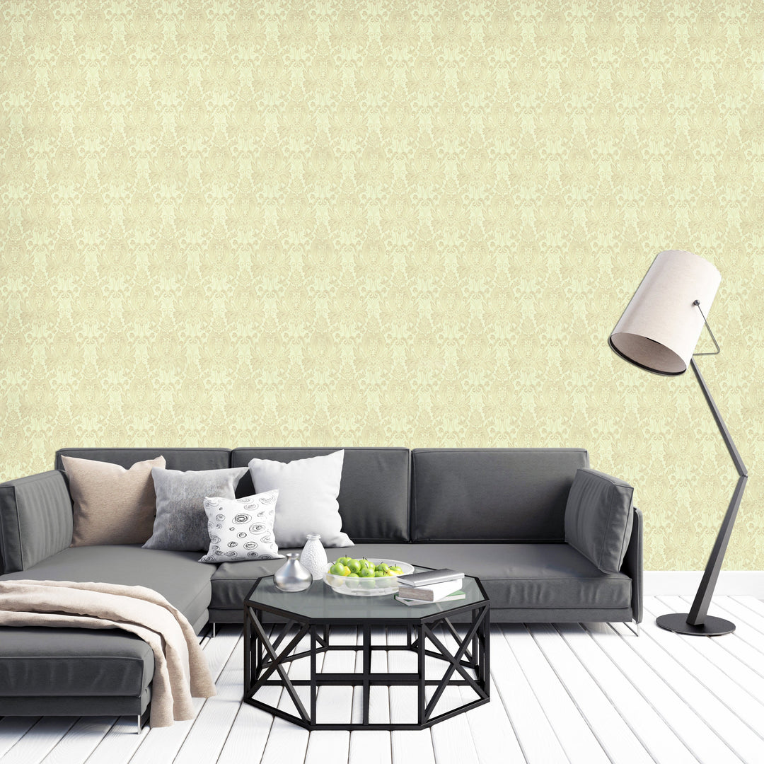 Mayfair Pale Gold Floral Wallpaper 1826-32
