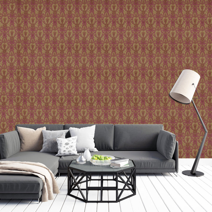 Mayfair Crimson Motif Wallpaper 1826-66