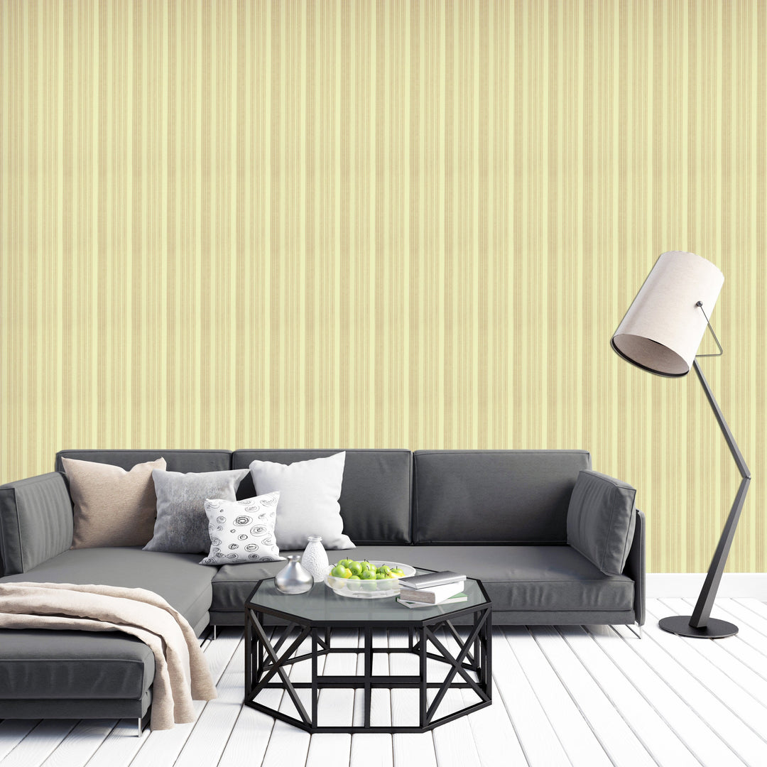 Mayfair Lemon Stripe Wallpaper 1827-32