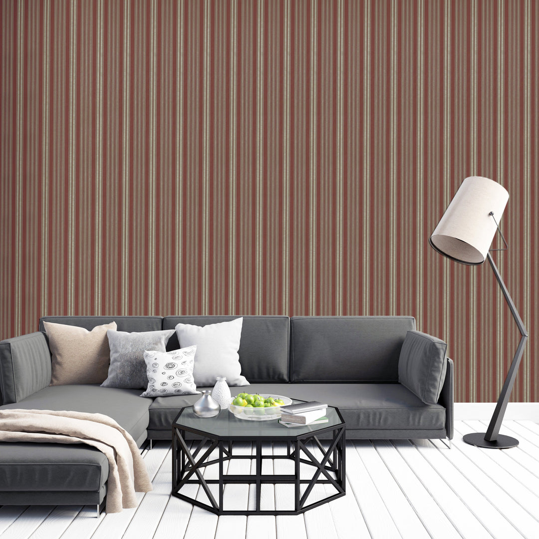 Mayfair Mocha Stripe Wallpaper 1827-66