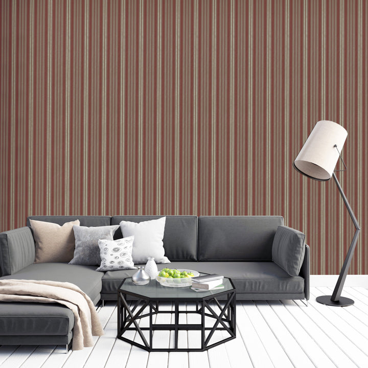 Mayfair Mocha Stripe Wallpaper 1827-66