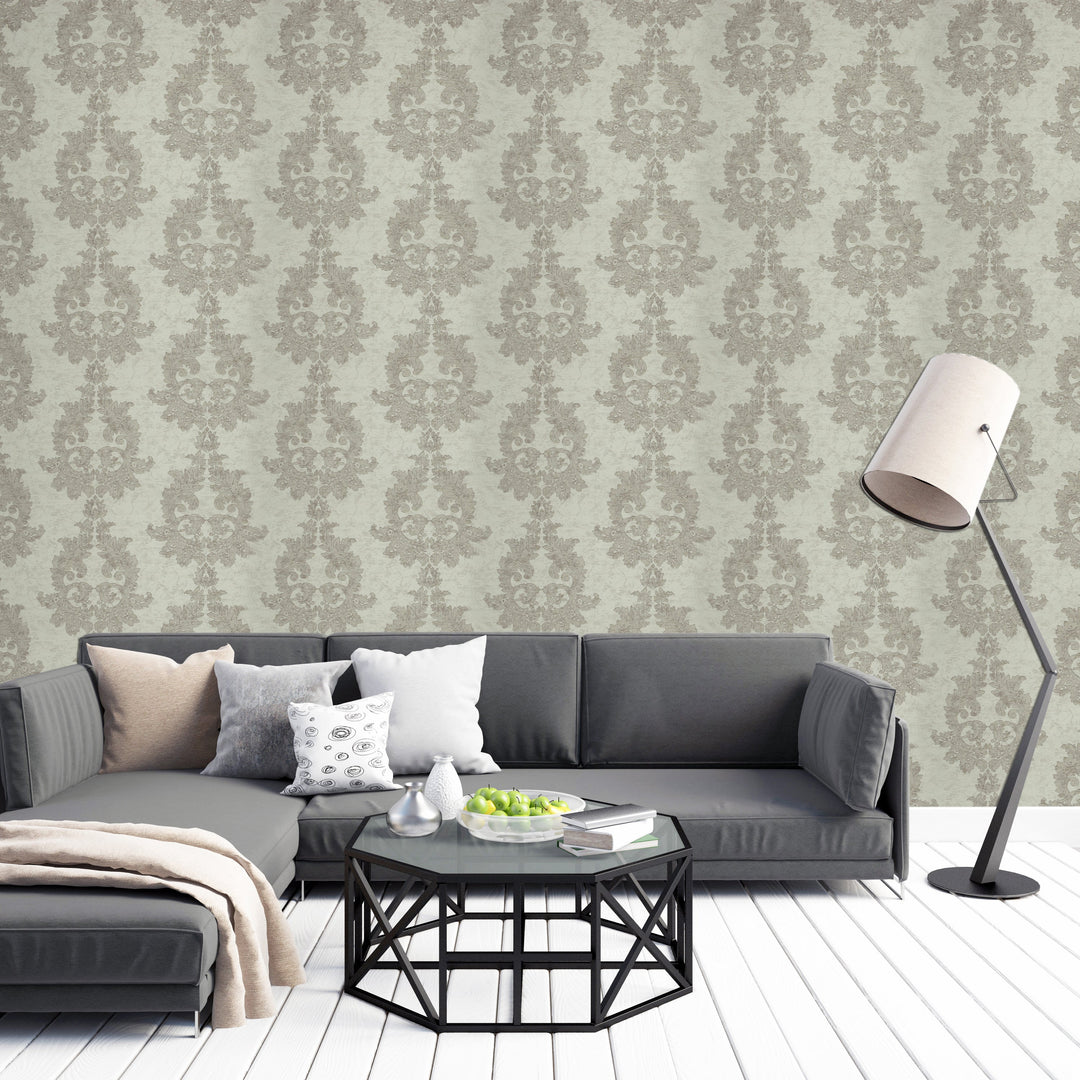Mayfair Grey Baroque Wallpaper 8329-39