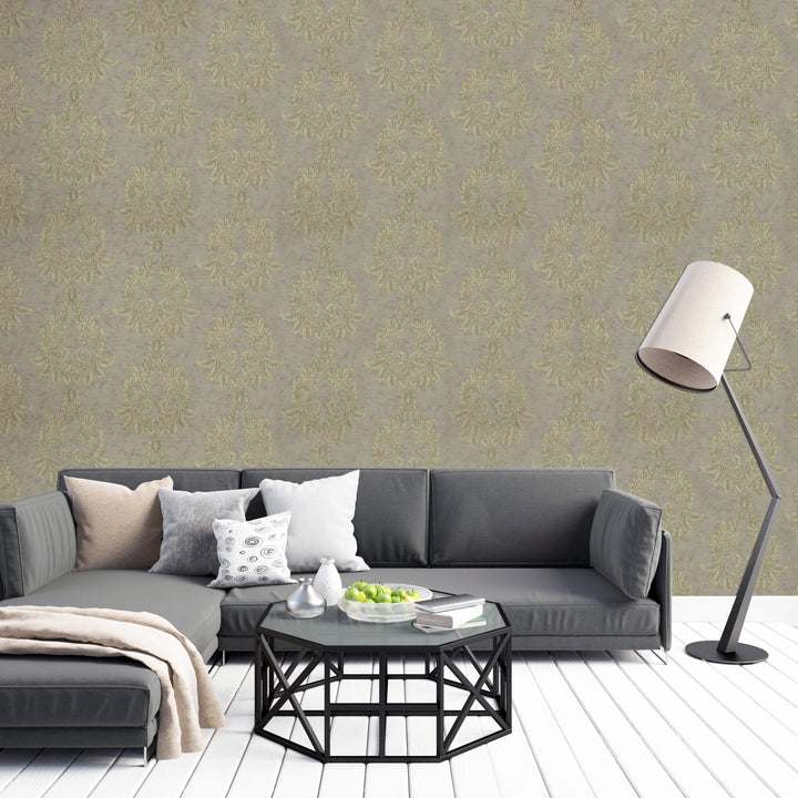 Mayfair Taupe Shimmer Wallpaper 8329-99