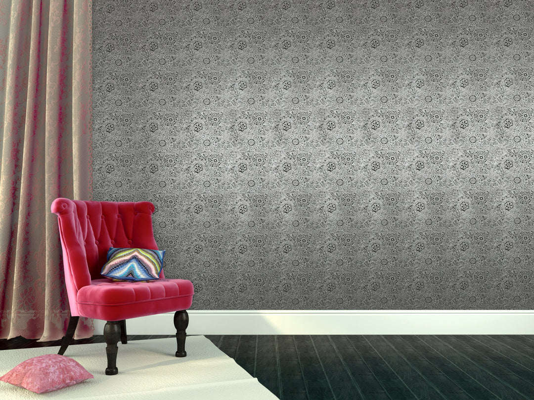 Newcastle 29 Silver Matrix Wallpaper Sk69-5164