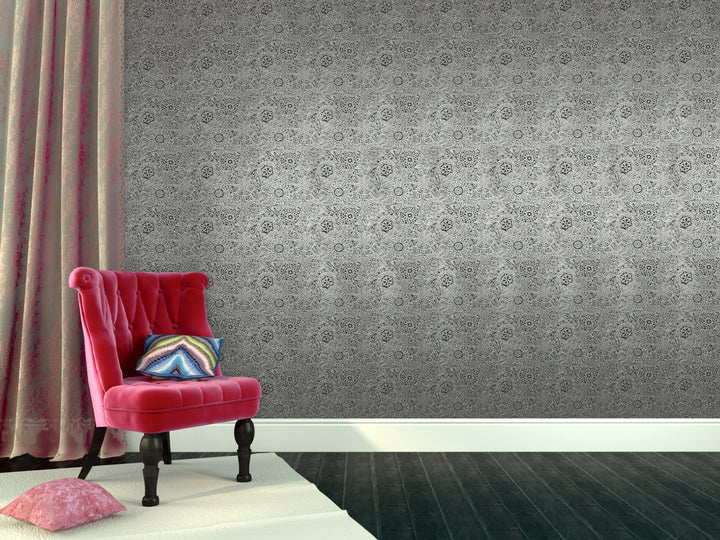 Newcastle 29 Silver Matrix Wallpaper Sk69-5164