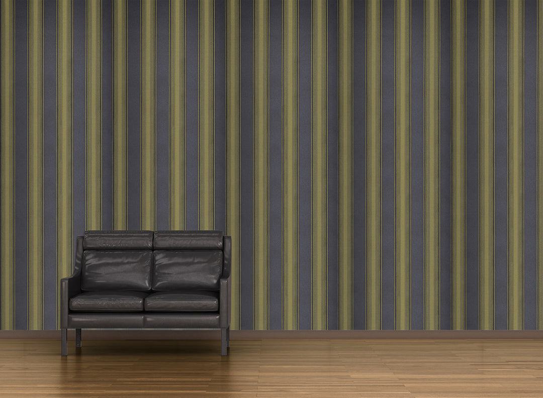 Olive Green Stripe Wallpaper