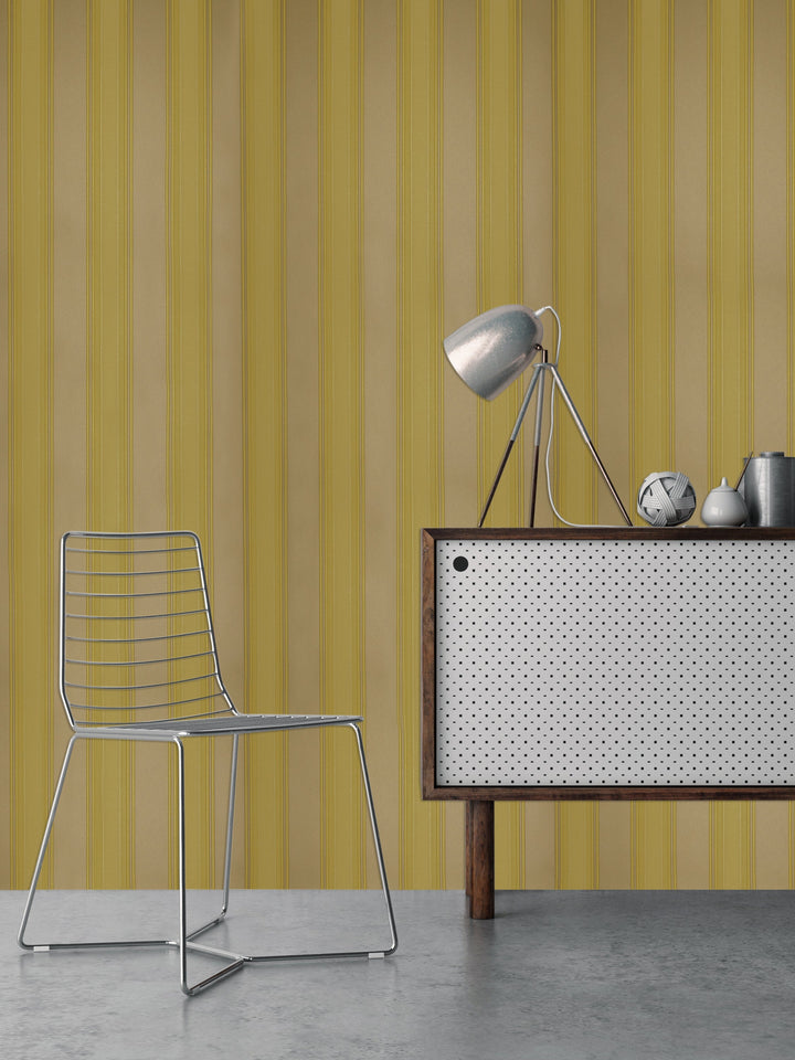 Mustard Yellow Stripe Wallpaper