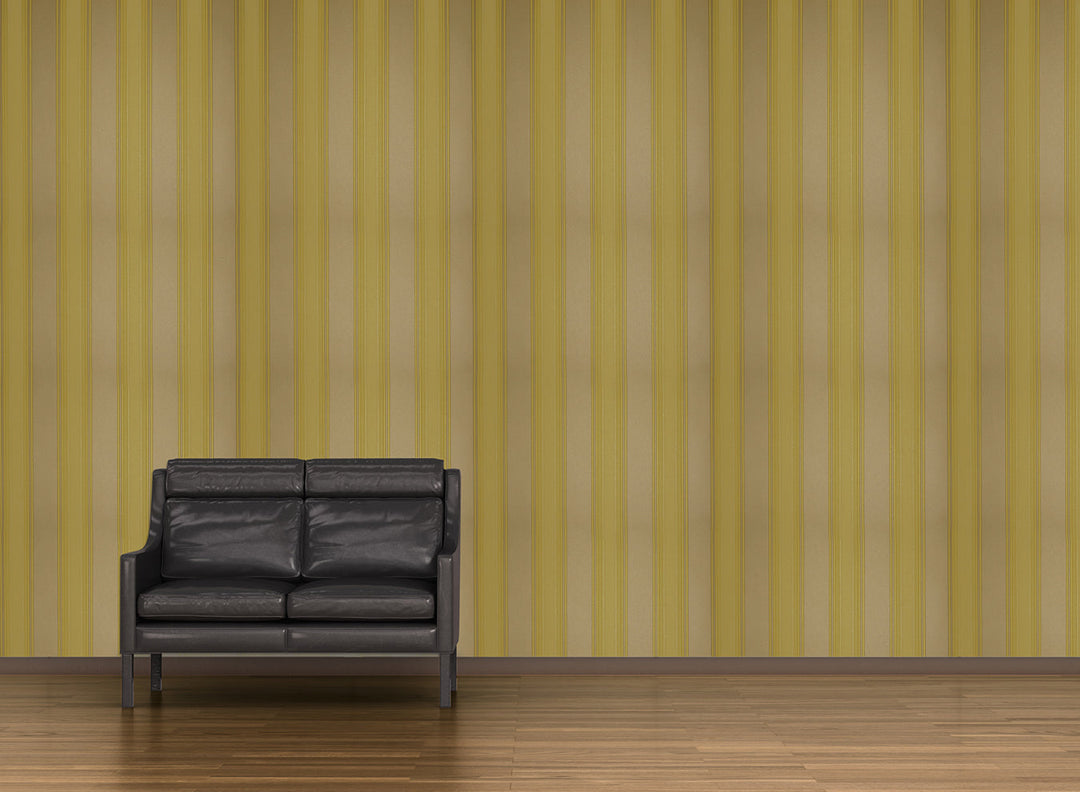 Mustard Yellow Stripe Wallpaper