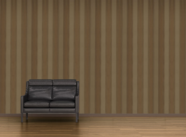 Brown Beige Stripe Wallpaper