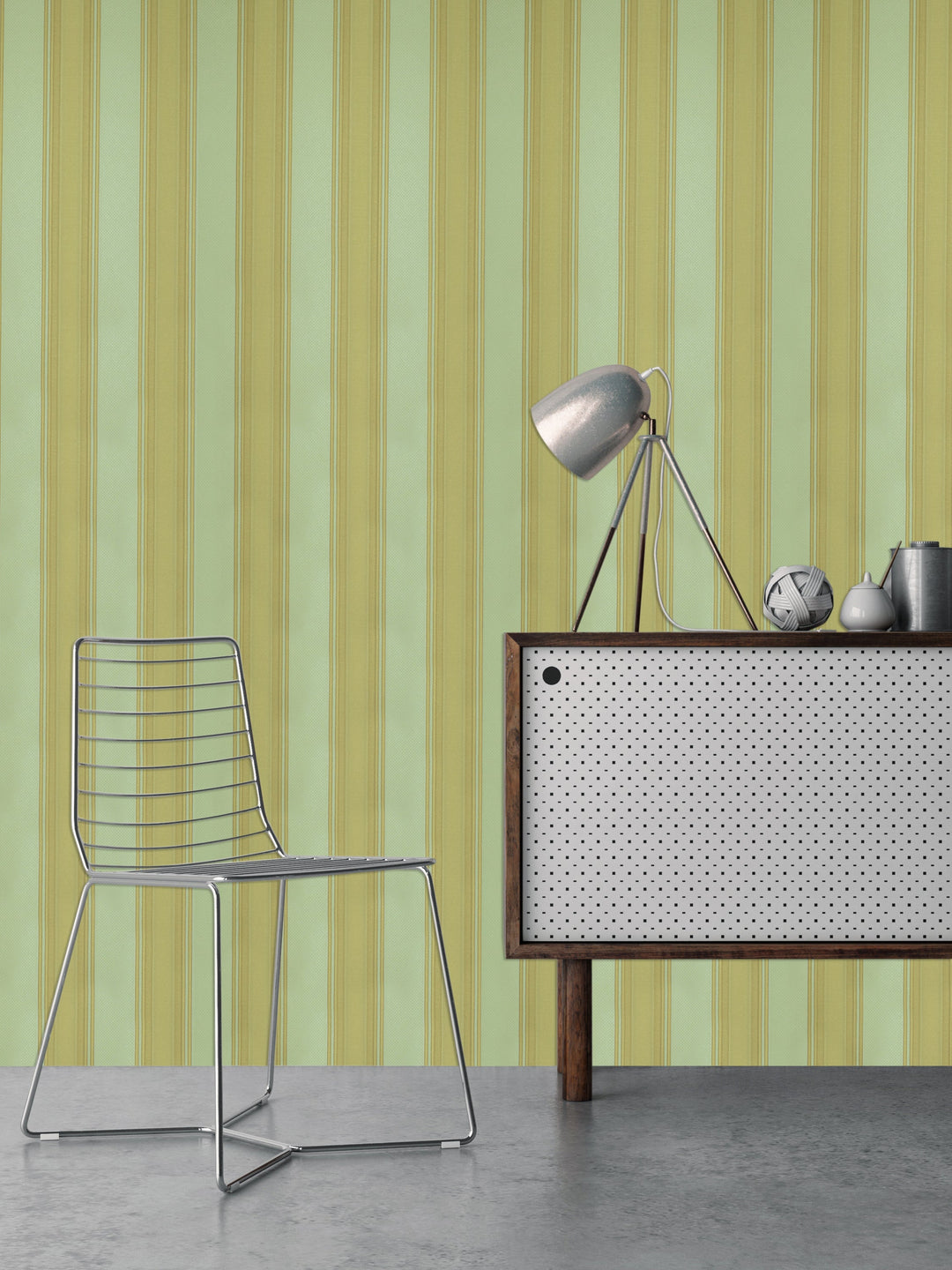 Olive Fire Stripe Wallpaper