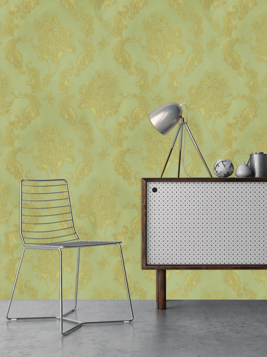 Mint Yellow Flower Wallpaper