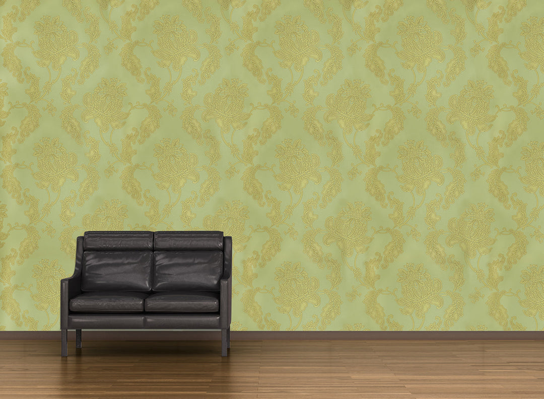 Mint Yellow Flower Wallpaper