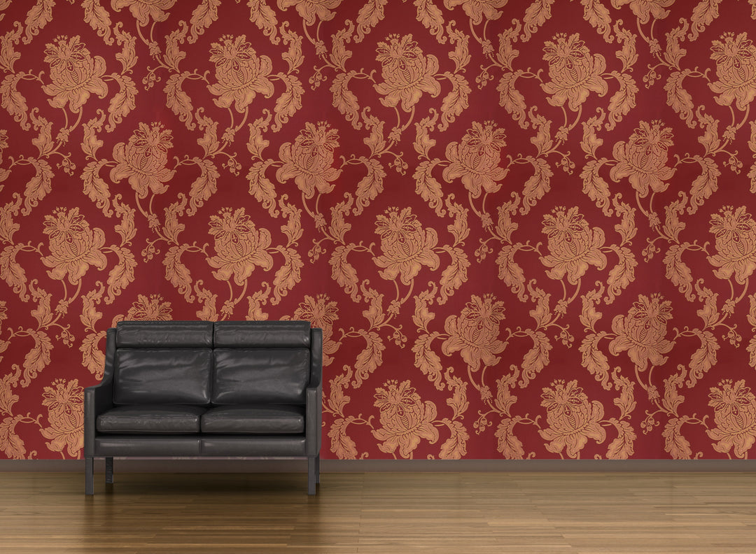 Copper Red Flower Wallpaper