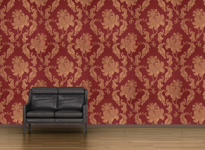 Copper Red Flower Wallpaper