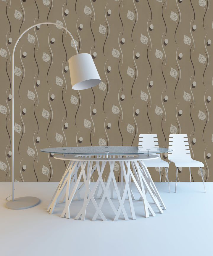 Newport A Earth Bronze Swirl Wallpaper Sk2445