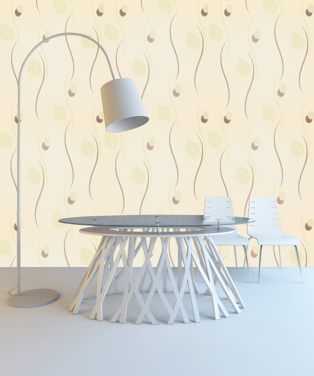 Newport A Ivory Swirl Wallpaper Sk2448