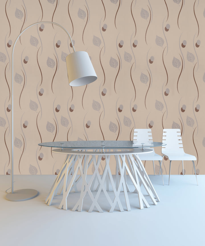 Newport A Taupe Swirl Wallpaper Sk2464