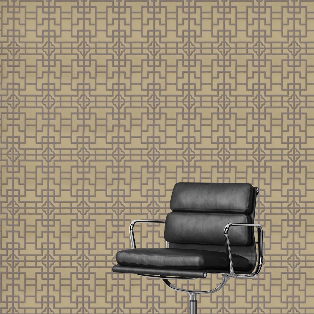 Newport A Cocoa Lattice Wallpaper Sk2819