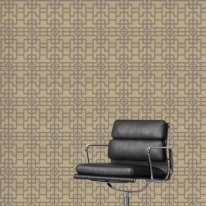 Newport A Cocoa Lattice Wallpaper Sk2819