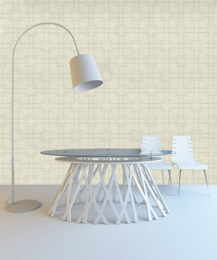 Newport A Ivory Net Wallpaper Sk2821