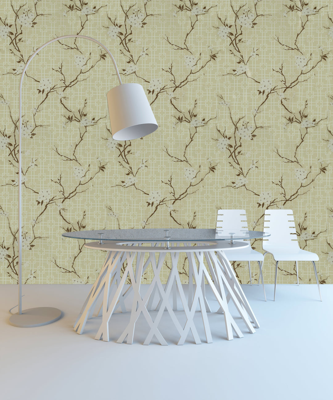 Newport A Leaf Vine Soft Beige Wallpaper Sk2822