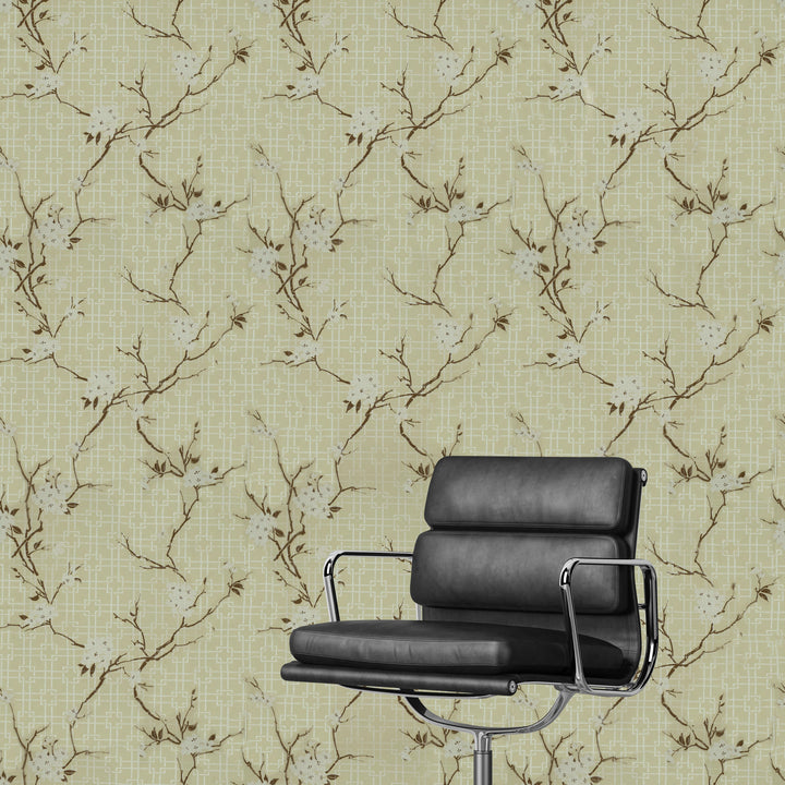 Newport A Leaf Vine Soft Beige Wallpaper Sk2822