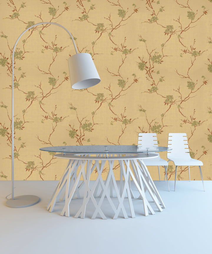 Newport A Rustic Floral Pattern Wallpaper Sk2832