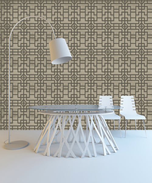 Newport A Wicker Gray Pattern Wallpaper Sk2836