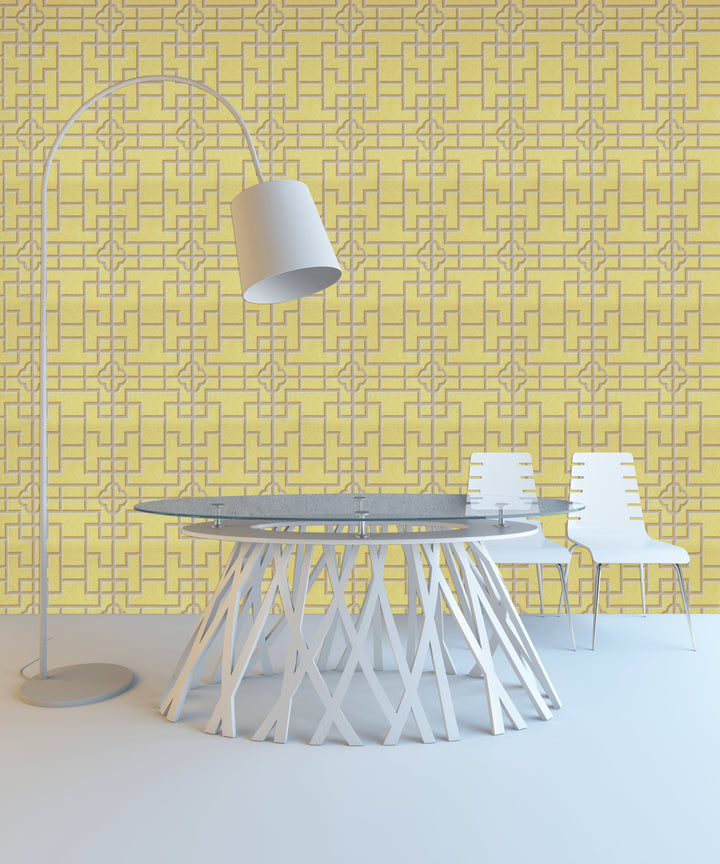 Newport A Buttermilk Grid Wallpaper Sk2837