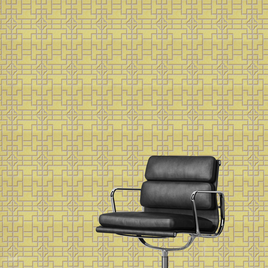 Newport A Buttermilk Grid Wallpaper Sk2837