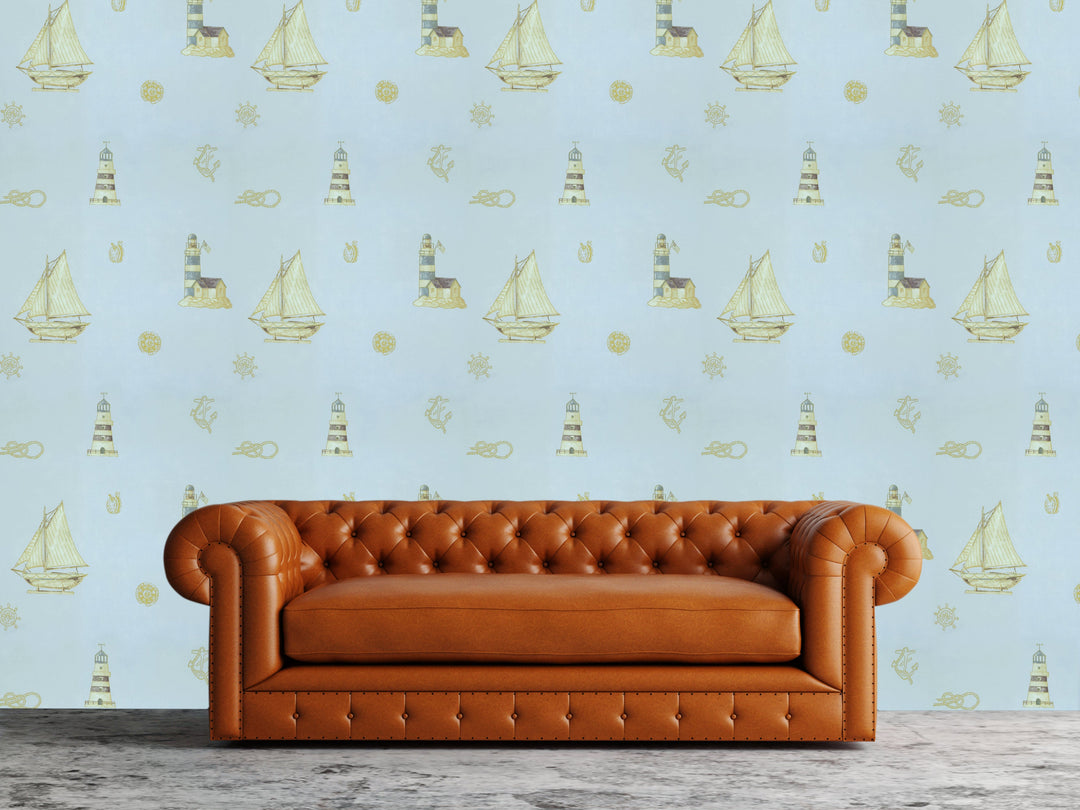 Newport B Blue Sailing Wallpaper Sk0037