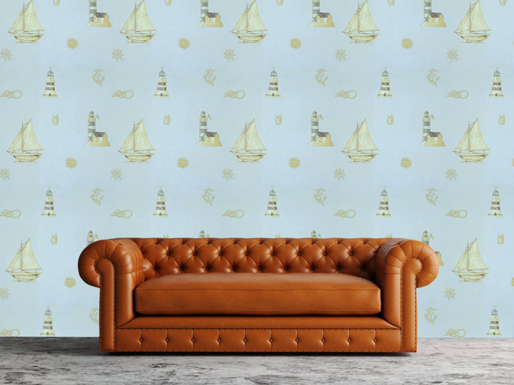 Newport B Blue Sailing Wallpaper Sk0037