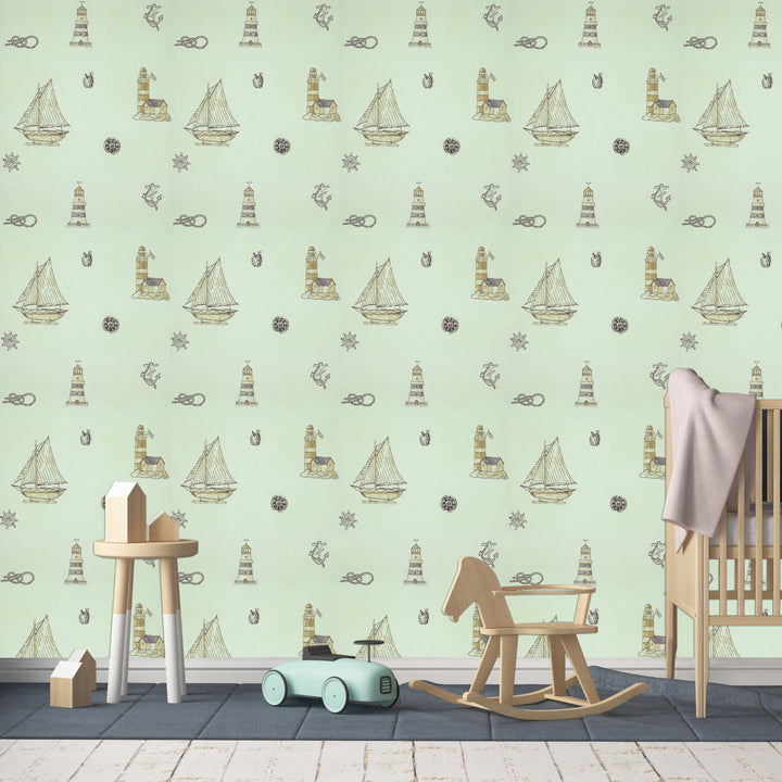 Newport B Mint Sailing Wallpaper Sk0038
