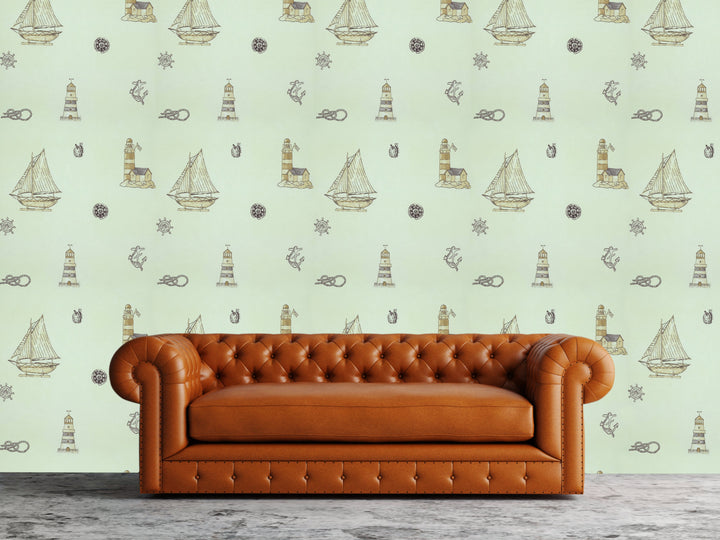 Newport B Mint Sailing Wallpaper Sk0038