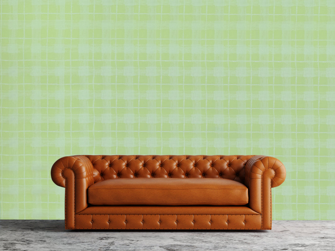 Newport B Green Checks Wallpaper Sk0044