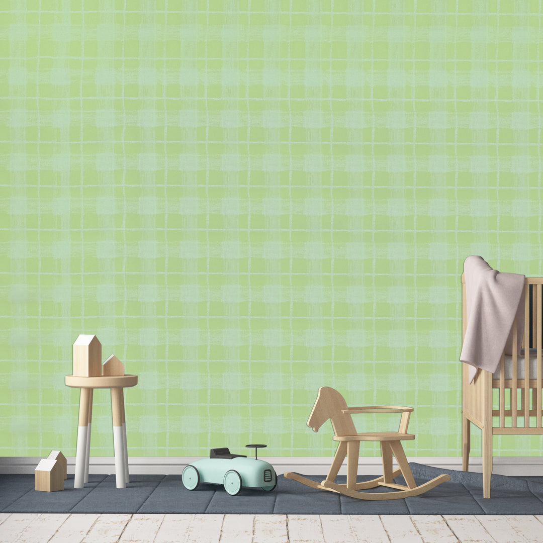 Newport B Green Checks Wallpaper Sk0044
