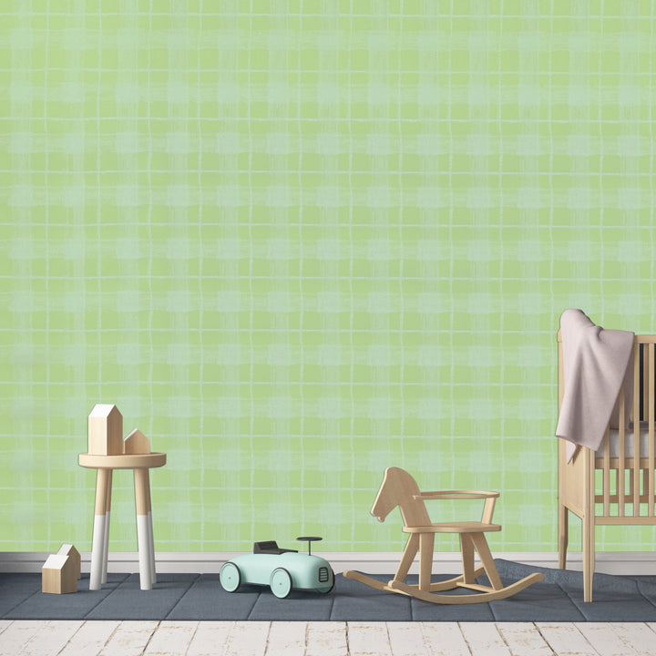 Newport B Green Checks Wallpaper Sk0044