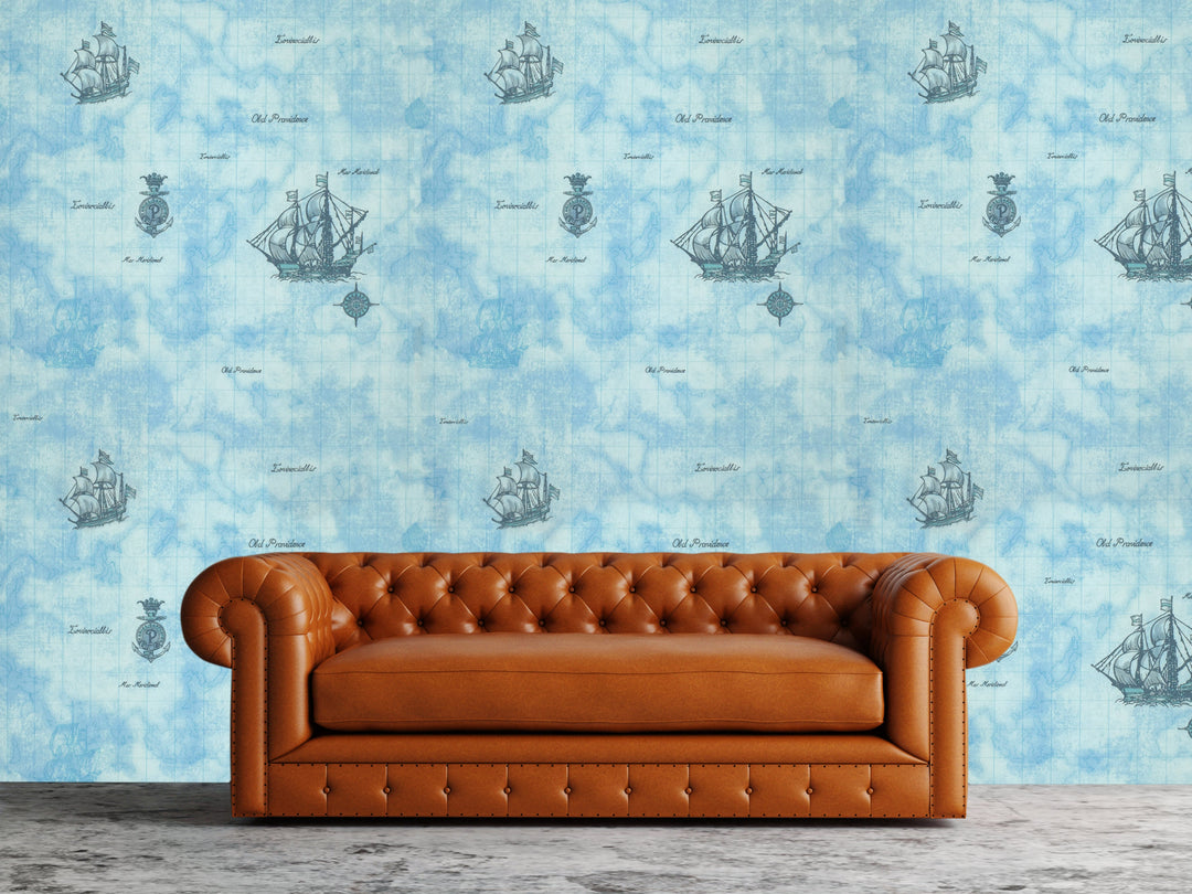 Newport B Sky Blue Texture Wallpaper Sk6826