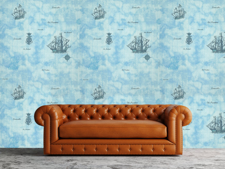 Newport B Sky Blue Texture Wallpaper Sk6826