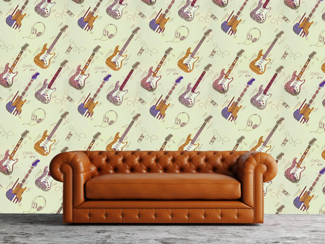 Newport B Cream Guitars Wallpaper Sk8331