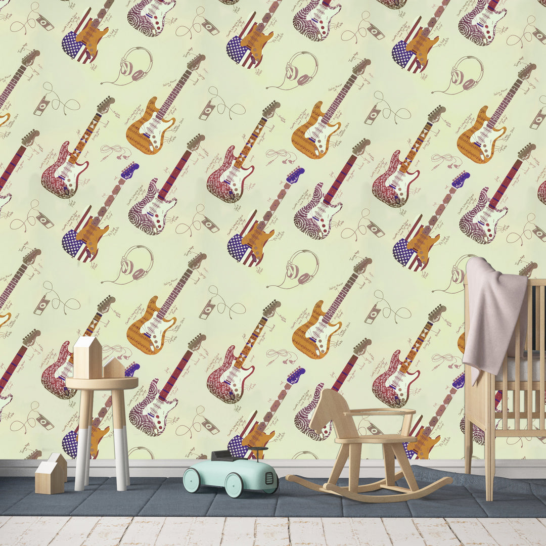 Newport B Cream Guitars Wallpaper Sk8331