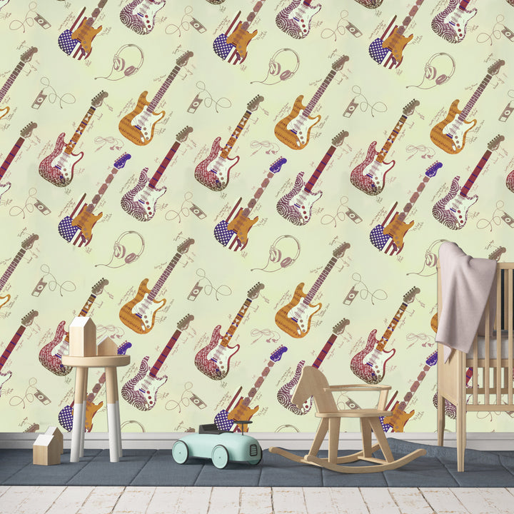 Newport B Cream Guitars Wallpaper Sk8331